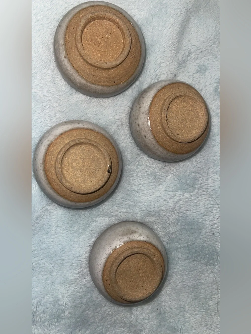 Vintage Japanese Ceramic Sake Set Tokkuri Flask & 4 Guinomi Cups Rustic Wabi-Sab